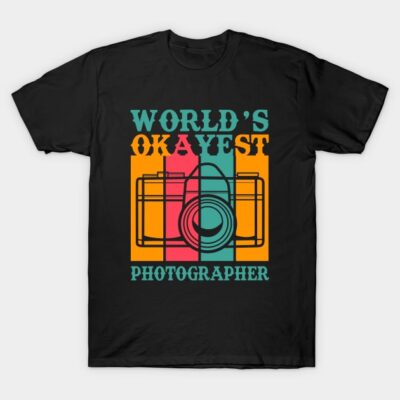 Vintage Photography Camera Worlds Okayest Photogra T-Shirt Official Photographer Merch