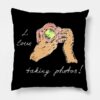 Old Camera In Hands Throw Pillow Official Photographer Merch