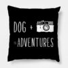 Dog Camera Adventures Throw Pillow Official Photographer Merch