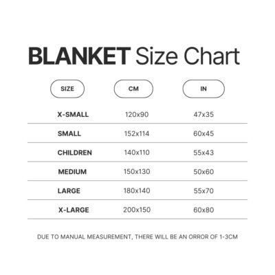 Blanket Size Chart - Photographer Gifts