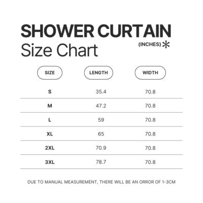 Shower Curtain Size Chart - Photographer Gifts