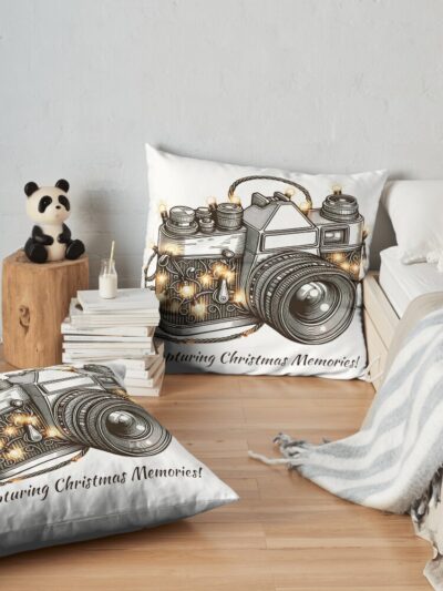 Capture The Merry Moments Throw Pillow Official Photographer Merch