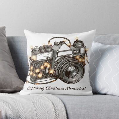 Capture The Merry Moments Throw Pillow Official Photographer Merch