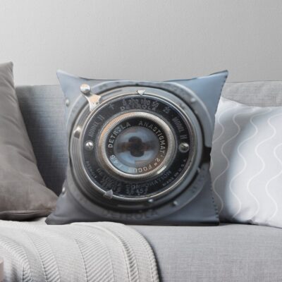 Detrola Vintage Camera Throw Pillow Official Photographer Merch