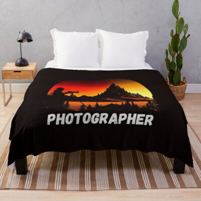 Photographer, Vintage Graphics For Photographers And Photography Enthusiasts. Throw Blanket Official Photographer Merch