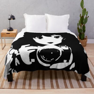 Cute Anime Photographer Throw Blanket Official Photographer Merch