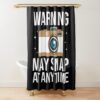 Warning May Snap At Any Time Funny Photographer Shower Curtain Official Photographer Merch