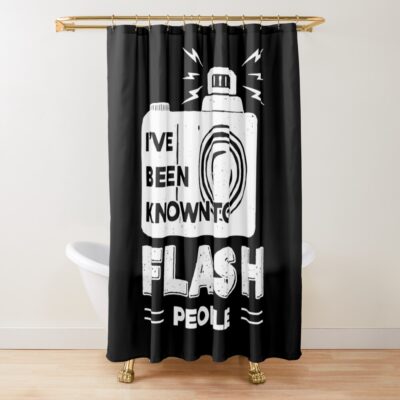 Photographer - Photographer Known To Flash People Shower Curtain Official Photographer Merch