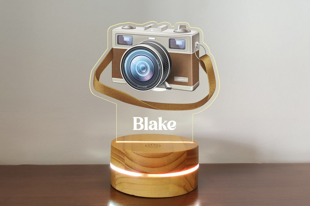 Personalized Camera Night Light Photographer Gift