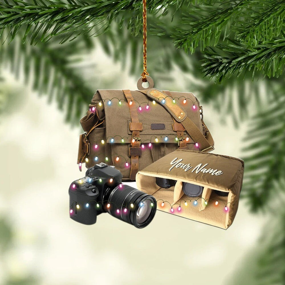 Personalized Camera Bag Christmas Ornament