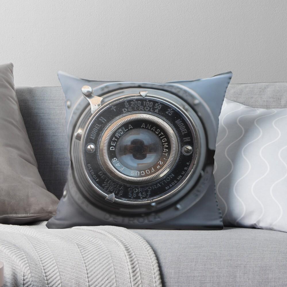 Detrola Vintage Camera Throw Pillow